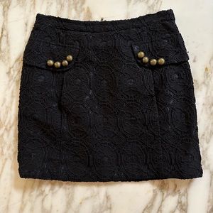 Plenty by Tracey Reese Black Embroidered Mini Skirt Size 2